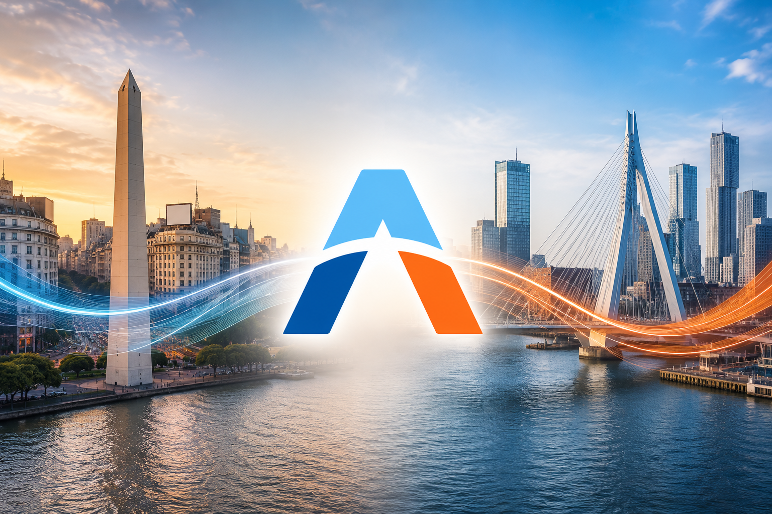 Erasmus Bridge en Róterdam — sede de la Asociación Argentina en los Países Bajos